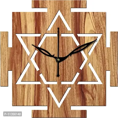 FRAVY 10 Inch MDF Wood Wall Clock for Home and Office (25Cm x 25Cm, Small Size, 033-Beige)-thumb2