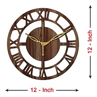 Freny Exim 12"" Inch Wooden MDF Roman Numeral Round Wall Clock Without Glass (Brown, 30cm x 30cm)-055-thumb4