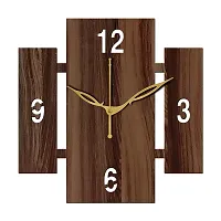 FRAVY 10 Inch MDF Wood Wall Clock for Home and Office (25Cm x 25Cm, Small Size, 014-Wenge)-thumb1