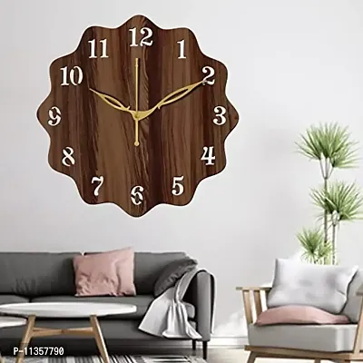 FRAVY 10 Inch MDF Wood Wall Clock for Home and Office (25Cm x 25Cm, Small Size, 018-Wenge)