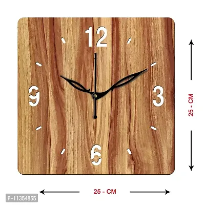 Freny Exim 10"" Inch Wooden Wall Clock (Beige, Small Size, 25cm x 25cm)-007-thumb4