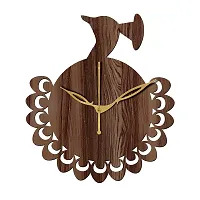 FRAVY 10 Inch MDF Wood Wall Clock for Home and Office (25Cm x 25Cm, Small Size, 035-Wenge)-thumb1