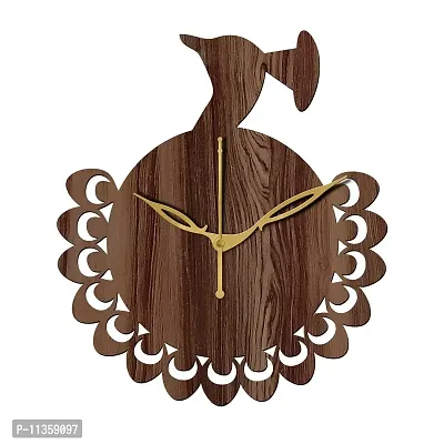 FRAVY 10 Inch MDF Wood Wall Clock for Home and Office (25Cm x 25Cm, Small Size, 035-Wenge)-thumb2