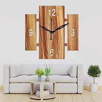 FRAVY 10 Inch MDF Wood Wall Clock for Home and Office (25Cm x 25Cm, Small Size, 014-Beige)-thumb3