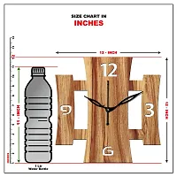 FRAVY 12"" Inch Prelam MDF Wood English Numeral Square Without Glass Wall Clock (Beige, 30cm x 30cm) - 15-thumb4