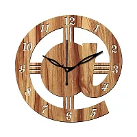 FRAVY 12"" Inch Prelam MDF Wood English Numeral Round Without Glass Wall Clock (Beige, 30cm x 30cm) - 13-thumb1