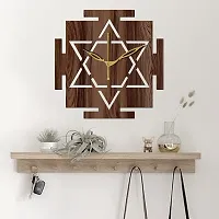 Freny Exim 12"" Inch Wooden MDF Vastu Square Wall Clock Without Glass (Brown, 30cm x 30cm) - 33-thumb1