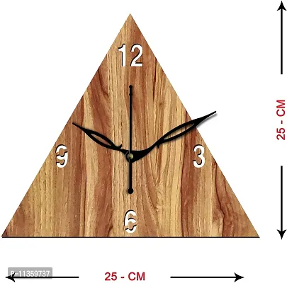 FRAVY 10 Inch MDF Wood Wall Clock for Home and Office (25Cm x 25Cm, Small Size, 030-Beige)-thumb3