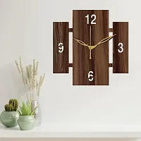 FRAVY 10 Inch MDF Wood Wall Clock for Home and Office (25Cm x 25Cm, Small Size, 014-Wenge)-thumb4