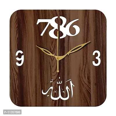 FRAVY 10 Inch MDF Wood Wall Clock for Home and Office (25Cm x 25Cm, Small Size, 043-Wenge)-thumb2