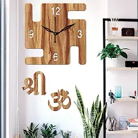 FRAVY 10 Inch MDF Wood Wall Clock for Home and Office (25Cm x 25Cm, Small Size, 051-Beige)-thumb2