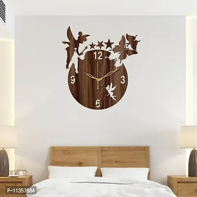 FRAVY 10 Inch MDF Wood Wall Clock for Home and Office (25Cm x 25Cm, Small Size, 008-Wenge)-thumb0