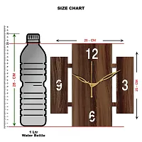 FRAVY 10 Inch MDF Wood Wall Clock for Home and Office (25Cm x 25Cm, Small Size, 014-Wenge)-thumb3