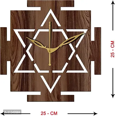 FRAVY 10 Inch MDF Wood Wall Clock for Home and Office (25Cm x 25Cm, Small Size, 033-Wenge)-thumb3