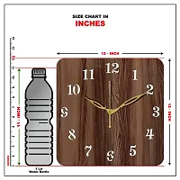Freny Exim 12 Inch Wooden MDF English Numeral Square Wall Clock Without Glass (Brown, 30cm x 30cm) - 22-thumb4