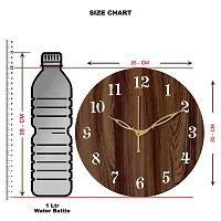 FRAVY 10 Inch MDF Wood Wall Clock for Home and Office (25Cm x 25Cm, Small Size, 001-Wenge)-thumb3