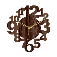 FRAVY 10 Inch MDF Wood Wall Clock for Home and Office (25Cm x 25Cm, Small Size, 017-Wenge)-thumb2