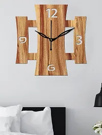 FRAVY 10 Inch MDF Wood Wall Clock for Home and Office (25Cm x 25Cm, Small Size, 015-Beige)-thumb4