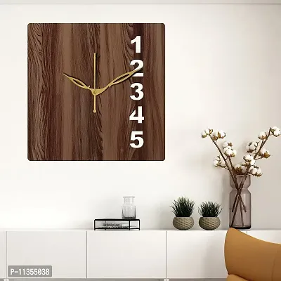 FRAVY 10 Inch MDF Wood Wall Clock for Home and Office (25Cm x 25Cm, Small Size, 024-Wenge)