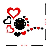 Freny Exim Black Red MDF Wooden Wall Clock for Home Office (50cm x 67cm)-103-thumb4