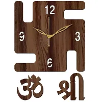 FRAVY 10 Inch MDF Wood Wall Clock for Home and Office (25Cm x 25Cm, Small Size, 051-Wenge)-thumb2