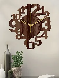 FRAVY 10 Inch MDF Wood Wall Clock for Home and Office (25Cm x 25Cm, Small Size, 017-Wenge)-thumb1