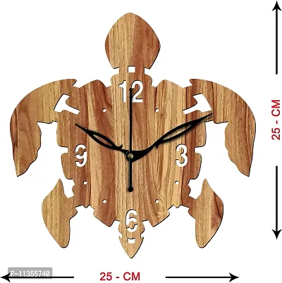 FRAVY 10 Inch MDF Wood Wall Clock for Home and Office (25Cm x 25Cm, Small Size, 029-Beige)-thumb3