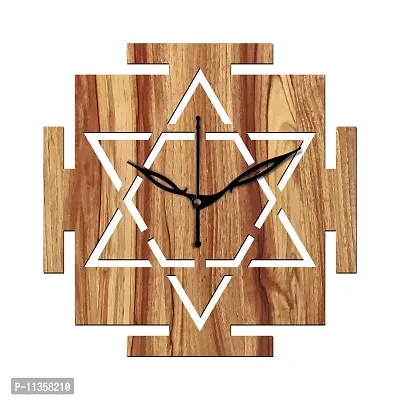 Freny Exim 12"" Inch Wooden MDF Vastu Square Wall Clock Without Glass (Beige, 30cm x 30cm) - 33