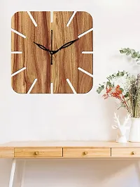 FRAVY 10 Inch MDF Wood Wall Clock for Home and Office (25Cm x 25Cm, Small Size, 019-Beige)-thumb3