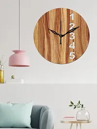 FRAVY 10 Inch MDF Wood Wall Clock for Home and Office (25Cm x 25Cm, Small Size, 023-Beige)-thumb3