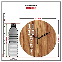 Freny Exim 12"" Inch Wooden MDF English Numeral Round Wall Clock Without Glass (Beige, 30cm x 30cm) - 25-thumb4