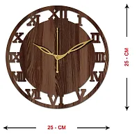 FRAVY 10 Inch MDF Wood Wall Clock for Home and Office (25Cm x 25Cm, Small Size, 006-Wenge)-thumb3