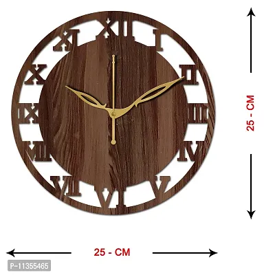 FRAVY 10 Inch MDF Wood Wall Clock for Home and Office (25Cm x 25Cm, Small Size, 006-Wenge)-thumb4