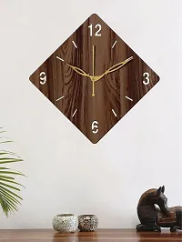 FRAVY 10 Inch MDF Wood Wall Clock for Home and Office (25Cm x 25Cm, Small Size, 021-Wenge)-thumb3