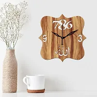 Freny Exim 12"" Inch Wooden MDF Allah with 786 Square Wall Clock Without Glass (Beige, 30cm x 30cm) - 41-thumb2