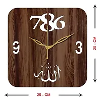 FRAVY 10 Inch MDF Wood Wall Clock for Home and Office (25Cm x 25Cm, Small Size, 043-Wenge)-thumb4