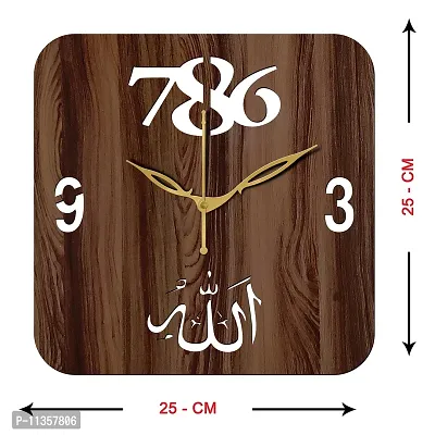 FRAVY 10 Inch MDF Wood Wall Clock for Home and Office (25Cm x 25Cm, Small Size, 043-Wenge)-thumb5