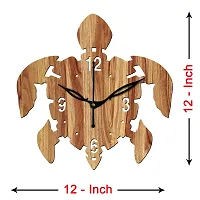 FRAVY 12"" Inch Prelam MDF Wood English Numeral Tortoise Without Glass Wall Clock (Beige, 30cm x 30cm) - 29-thumb3