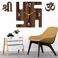 FRAVY 10 Inch MDF Wood Wall Clock for Home and Office (25Cm x 25Cm, Small Size, 051-Wenge)-thumb4