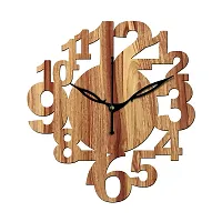 FRAVY 10 Inch MDF Wood Wall Clock for Home and Office (25Cm x 25Cm, Small Size, 017-Beige)-thumb2