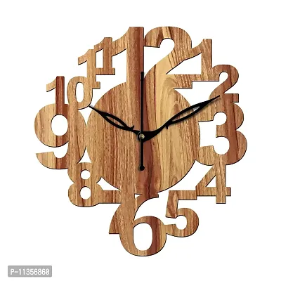 FRAVY 10 Inch MDF Wood Wall Clock for Home and Office (25Cm x 25Cm, Small Size, 017-Beige)-thumb3