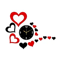 FRAVY Black Red MDF Wooden Wall Clock for Home Office (50cm x 67cm)-103-thumb2