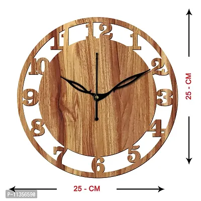 Freny Exim 10"" Inch Wooden Wall Clock (Beige, Small Size, 25cm x 25cm)-028-thumb4