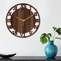 FRAVY 10 Inch MDF Wood Wall Clock for Home and Office (25Cm x 25Cm, Small Size, 006-Wenge)-thumb1