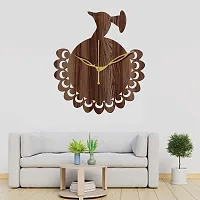 FRAVY 10 Inch MDF Wood Wall Clock for Home and Office (25Cm x 25Cm, Small Size, 035-Wenge)-thumb3