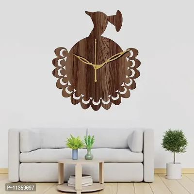 FRAVY 10 Inch MDF Wood Wall Clock for Home and Office (25Cm x 25Cm, Small Size, 035-Wenge)-thumb4