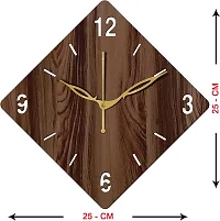 FRAVY 10 Inch MDF Wood Wall Clock for Home and Office (25Cm x 25Cm, Small Size, 021-Wenge)-thumb2