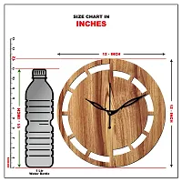 Freny Exim 12"" Inch Wooden MDF Cut Mark Round Wall Clock Without Glass (Beige, 30cm x 30cm) - 16-thumb4