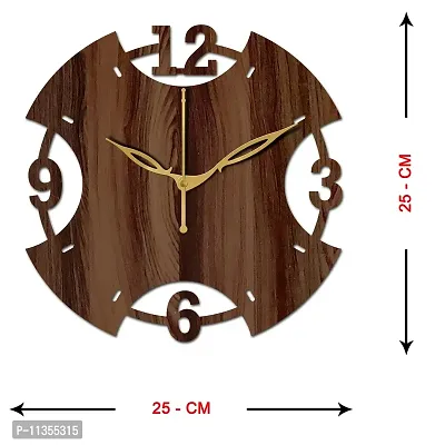 Freny Exim 10"" Inch Wooden Wall Clock (Wenge, Small Size, 25cm x 25cm)-003-thumb4