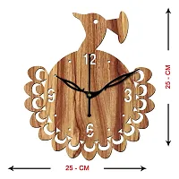 FRAVY 10 Inch MDF Wood Wall Clock for Home and Office (25Cm x 25Cm, Small Size, 048-Beige)-thumb3